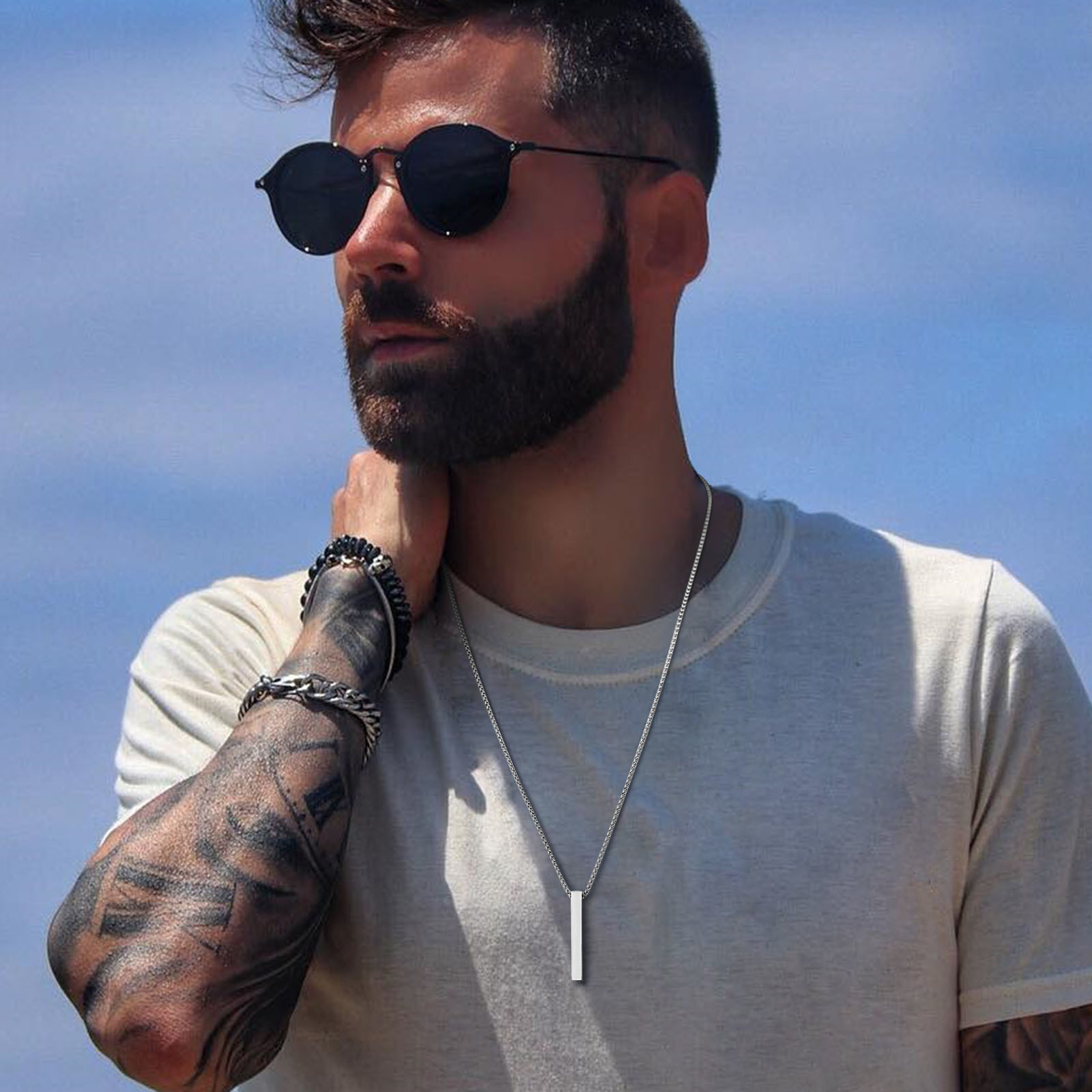 Vnox 5mm Pillar Necklace for M - Men Accessories Neck Chain ulasan dan harga